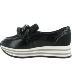 mocassins - Compensé - femme - Cuir - Noir - Regarde le ciel...