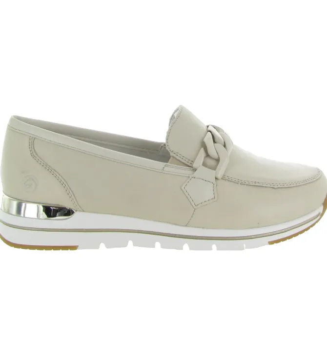 mocassins - Compensé - femme - Cuir - Beige - Remonte