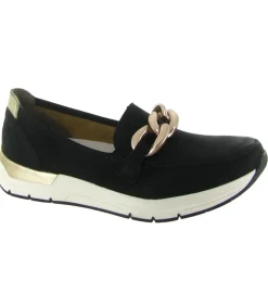 mocassins - Compensé - femme - Cuir - Noir - Rieker