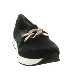 mocassins - Compensé - femme - Cuir - Noir - Rieker