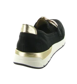 mocassins - Compensé - femme - Cuir - Noir - Rieker