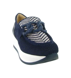 mocassins - Compensé - femme - Cuir - Bleu Marine - Softwaves