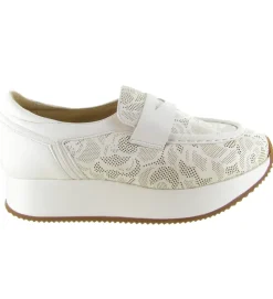 mocassins - Compensé - femme - Cuir - Blanc - Softwaves