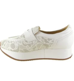 mocassins - Compensé - femme - Cuir - Blanc - Softwaves