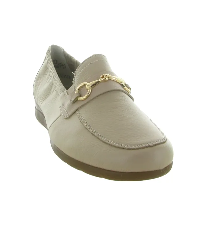 mocassins - Compensé - femme - Cuir - Beige - Rieker