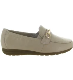 mocassins - Compensé - femme - Cuir - Beige - Rieker