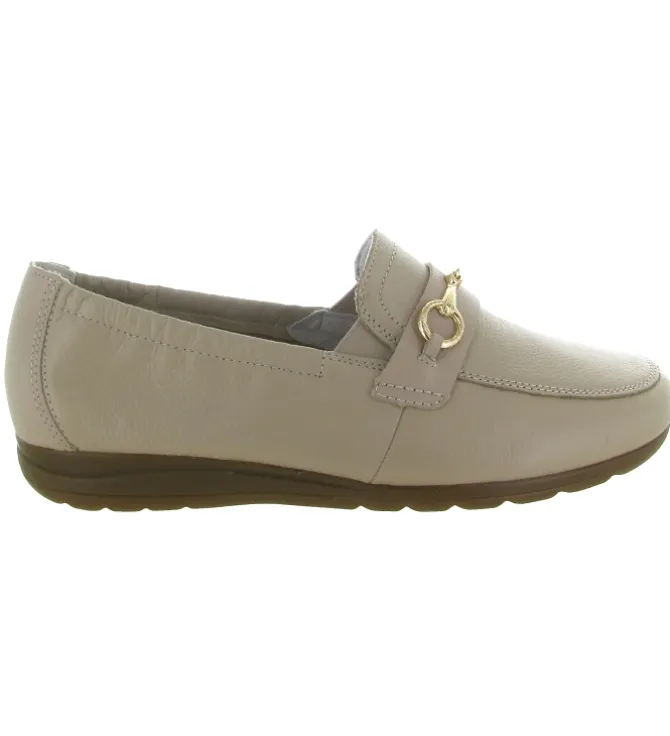 mocassins - Compensé - femme - Cuir - Beige - Rieker