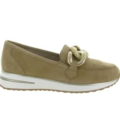 mocassins - Compensé - femme - Cuir - Beige - Remonte