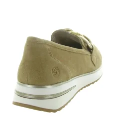 mocassins - Compensé - femme - Cuir - Beige - Remonte