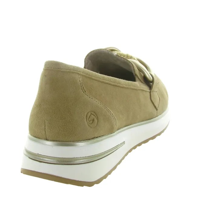 mocassins - Compensé - femme - Cuir - Beige - Remonte