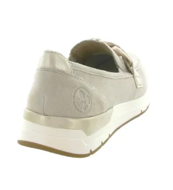 mocassins - Compensé - femme - Cuir - Or - Rieker