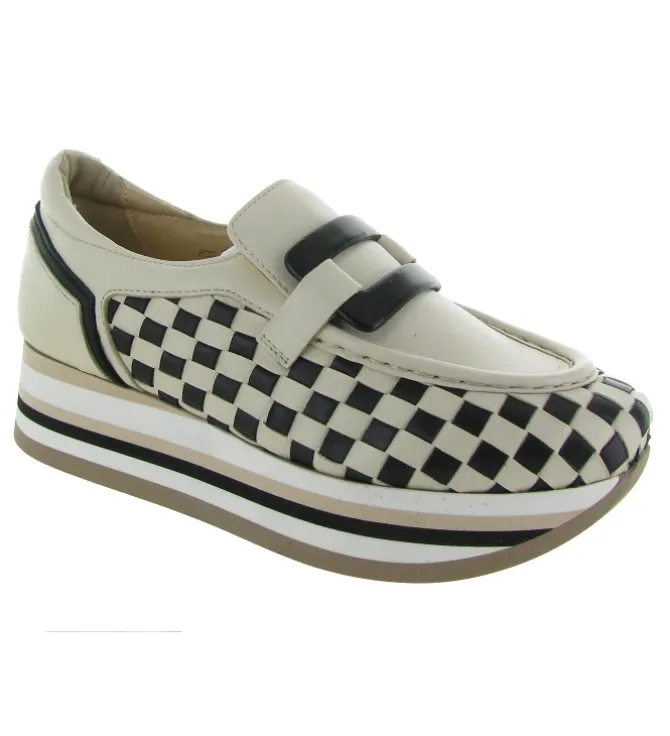 mocassins - Compensé - femme - Cuir - Noir - Softwaves