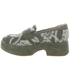 mocassins - Compensé - femme - Cuir - Kaki - Softwaves