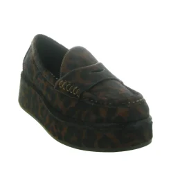 mocassins - Compensé - femme - Fourrure synthétique - Léopard - Bibi lou