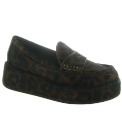 mocassins - Compensé - femme - Fourrure synthétique - Léopard - Bibi lou