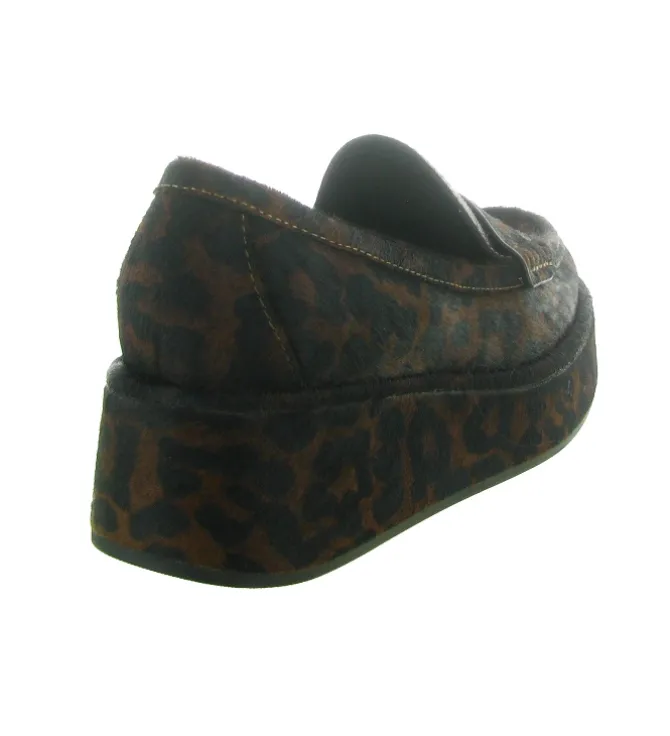 mocassins - Compensé - femme - Fourrure synthétique - Léopard - Bibi lou