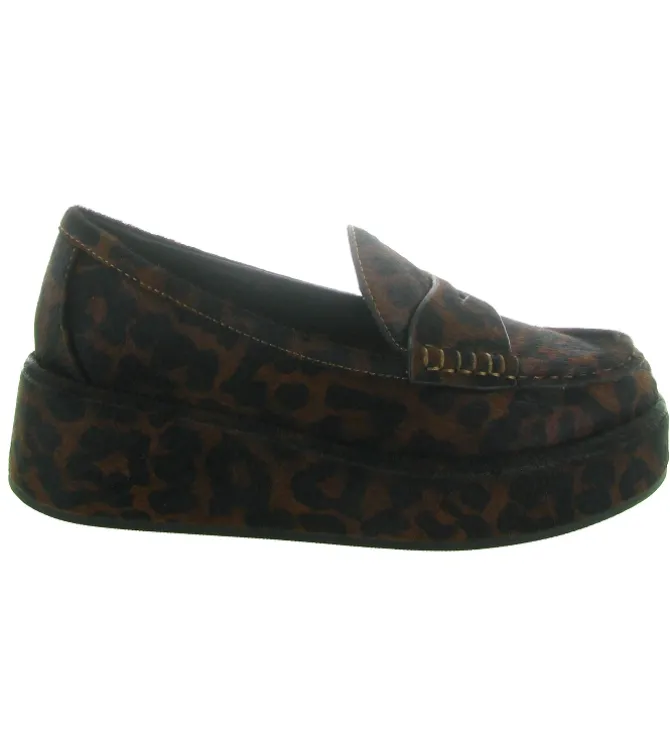 mocassins - Compensé - femme - Fourrure synthétique - Léopard - Bibi lou