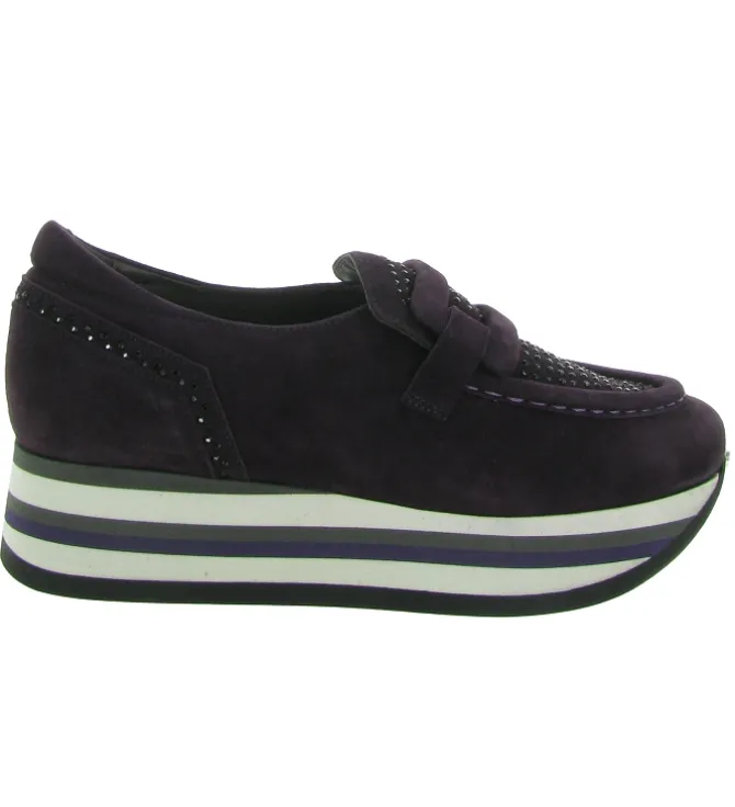 mocassins - Compensé - femme - Nubuck - Violet - Softwaves