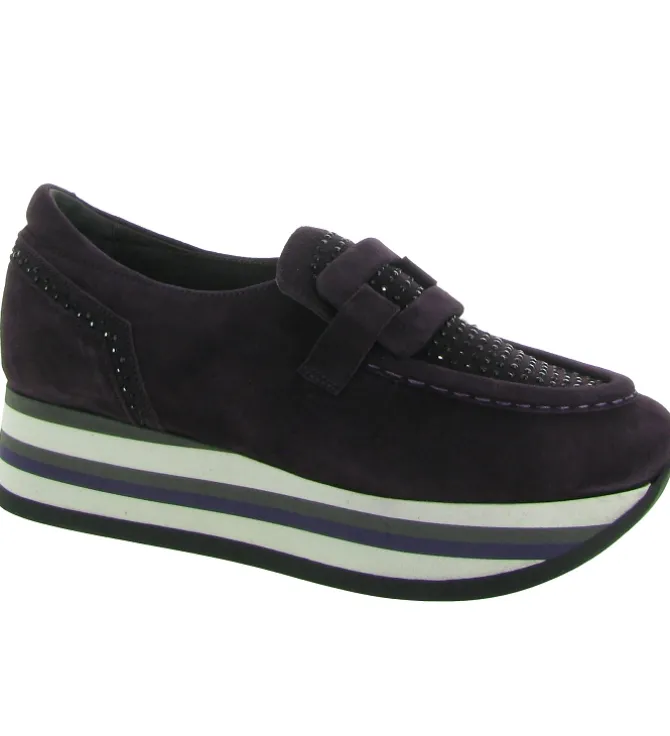 mocassins - Compensé - femme - Nubuck - Violet - Softwaves
