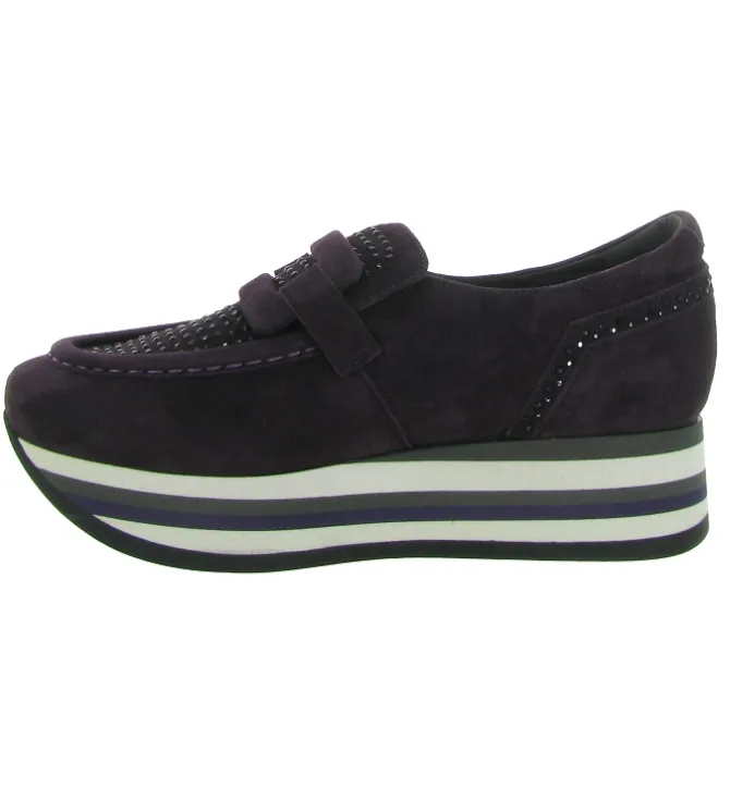 mocassins - Compensé - femme - Nubuck - Violet - Softwaves