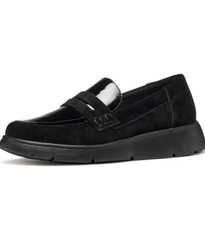 mocassins - Compensé - femme - Nubuck - Noir - Geox