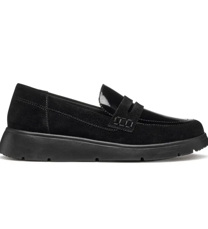 mocassins - Compensé - femme - Nubuck - Noir - Geox