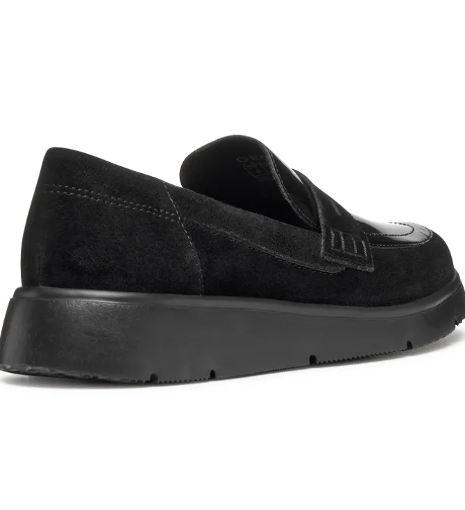 mocassins - Compensé - femme - Nubuck - Noir - Geox