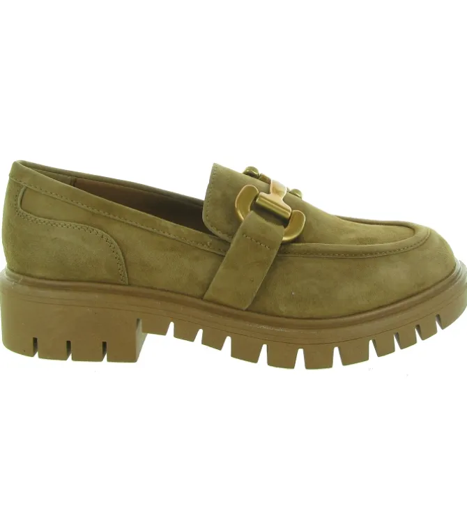 mocassins - Compensé - femme - Nubuck - Marron - Julie dee