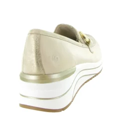 mocassins - Compensé - femme - Nubuck - Beige - Remonte