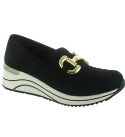 mocassins - Compensé - femme - Nubuck - Noir - Remonte