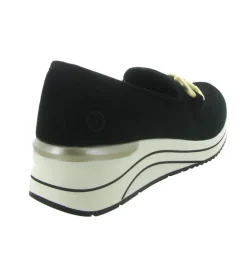 mocassins - Compensé - femme - Nubuck - Noir - Remonte