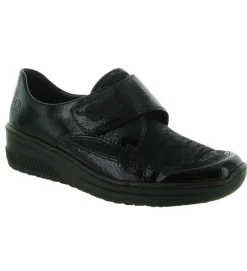 mocassins - Compensé - femme - Synthétique - Noir - Rieker