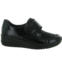 mocassins - Compensé - femme - Synthétique - Noir - Rieker