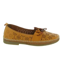 mocassins - Décontracté - femme - Cuir - Orange - Madory