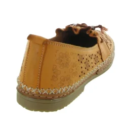 mocassins - Décontracté - femme - Cuir - Orange - Madory