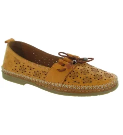 mocassins - Décontracté - femme - Cuir - Orange - Madory