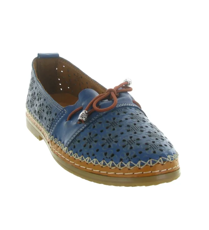 mocassins - Décontracté - femme - Cuir - Bleu Marine - Madory