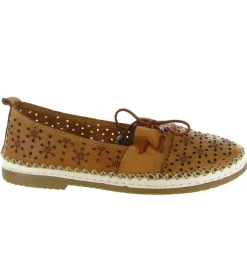 mocassins - Décontracté - femme - Cuir - Marron - Madory