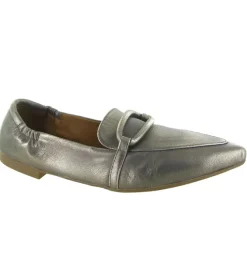 mocassins - Elégant - femme - Cuir - Argent - La vitrina