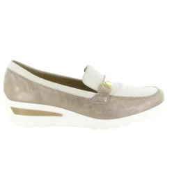 mocassins - Elégant - femme - Cuir - Argent - Ara