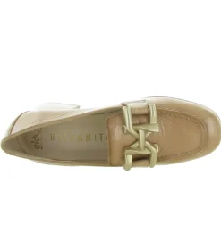mocassins - Elégant - femme - Cuir - Beige - Hispanitas