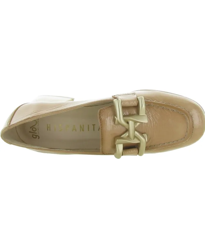 mocassins - Elégant - femme - Cuir - Beige - Hispanitas