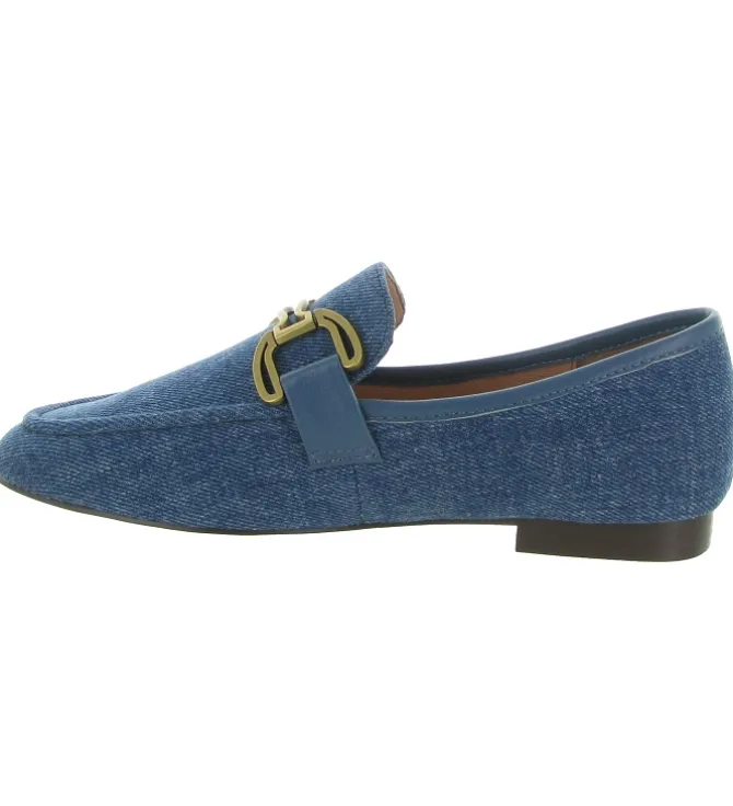 mocassins - Elégant - femme - Cuir - Bleu jean - Bibi lou