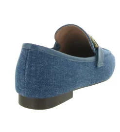 mocassins - Elégant - femme - Cuir - Bleu jean - Bibi lou