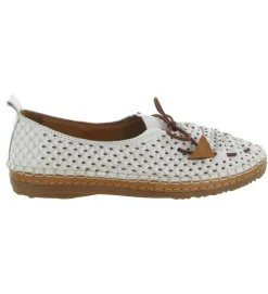 mocassins - Elégant - femme - Cuir - Blanc - Madory