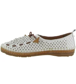 mocassins - Elégant - femme - Cuir - Blanc - Madory