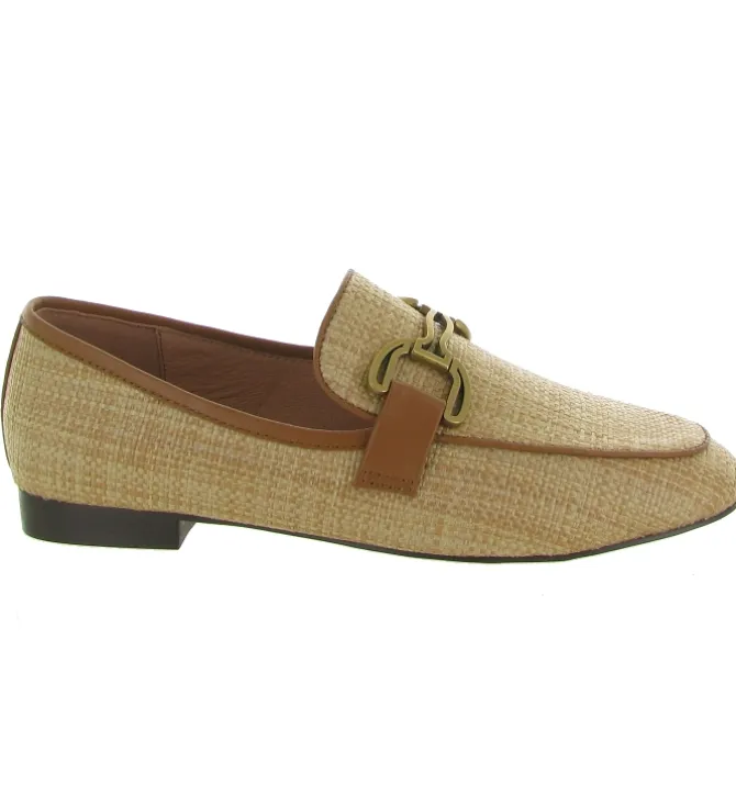mocassins - Elégant - femme - Cuir - Beige - Bibi lou
