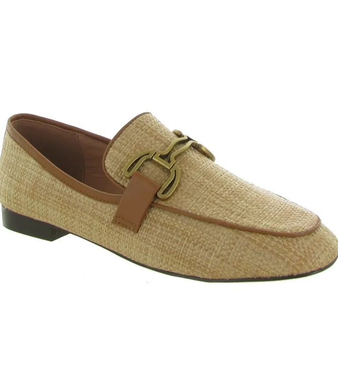 mocassins - Elégant - femme - Cuir - Beige - Bibi lou