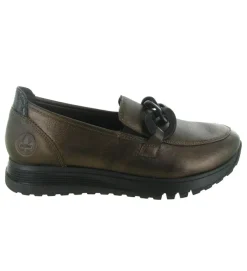 mocassins - Elégant - femme - Cuir - Bronze - Rieker