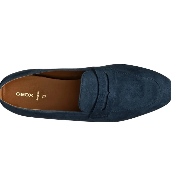 mocassins - Elégant - femme - Cuir - Bleu Marine - Geox